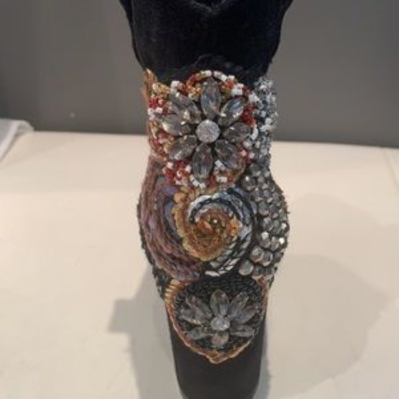 ⬇️Price Drop⬇️HP✨🇮🇹STRATEGIA Gorgeous 💯% Suede/Leather Embellished Ankle Boots - Picture 8 of 14